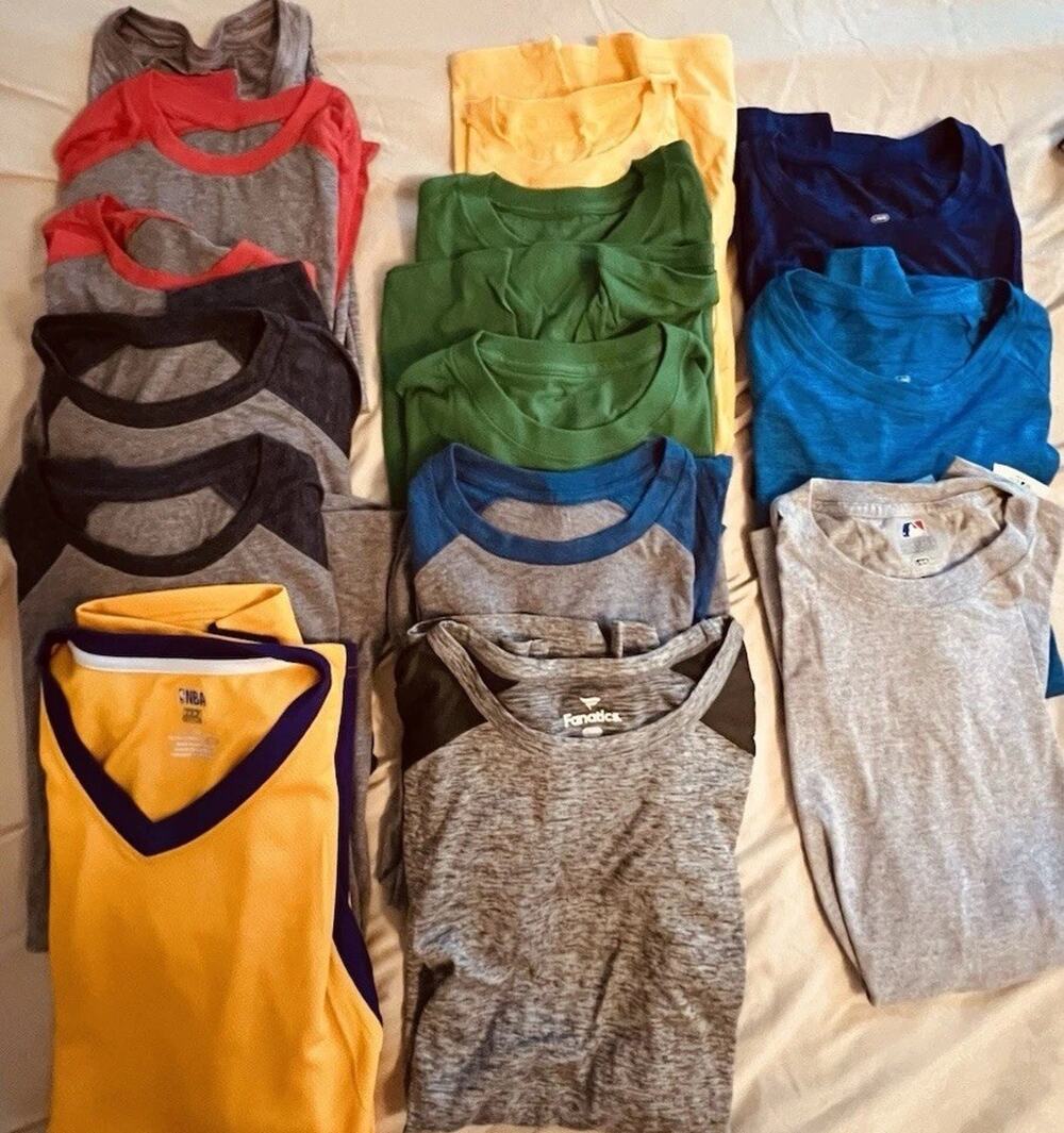 Lot of NEW Men’s Blank Shirts - 14 Large Shirts NBA, Fanatics, MLB, More.